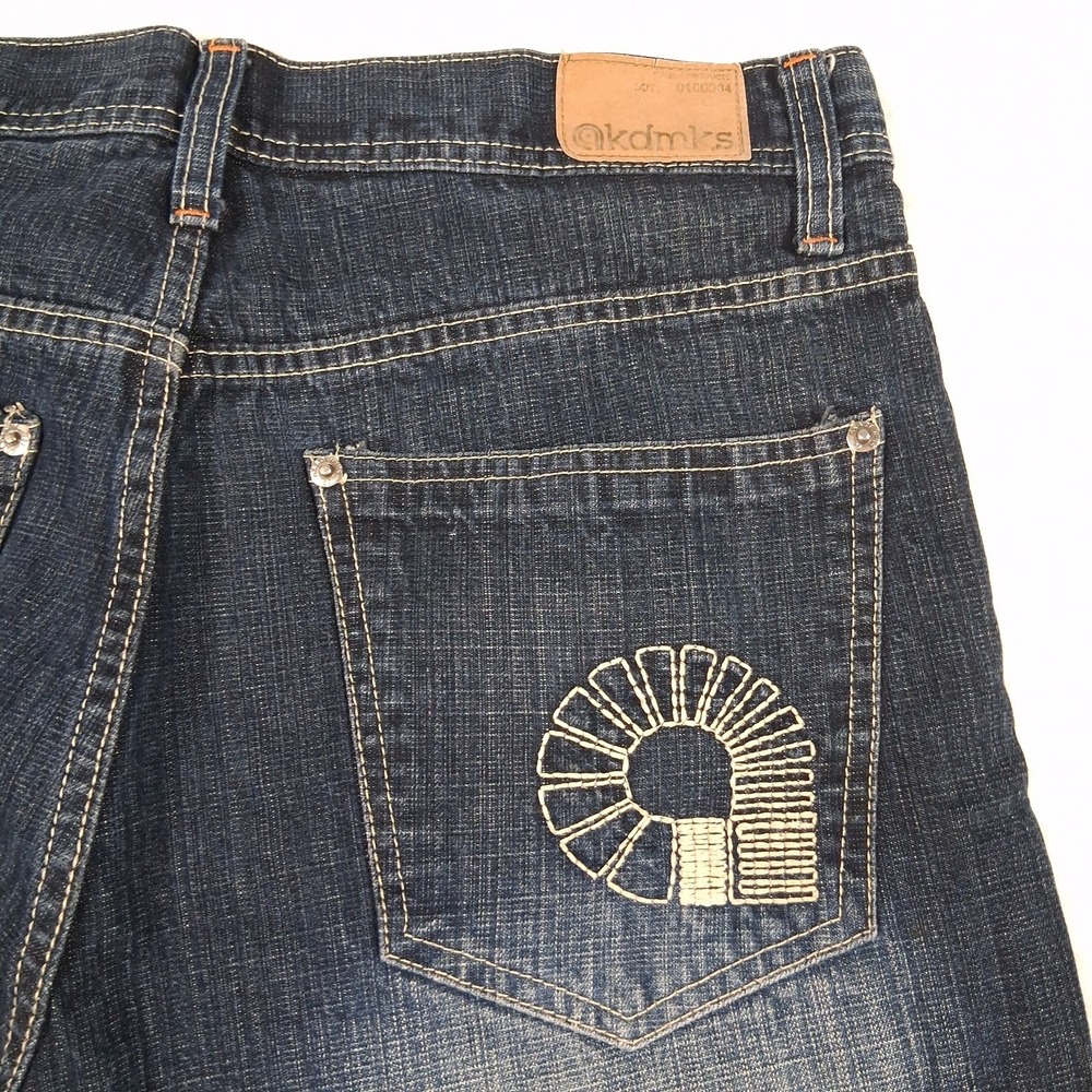Akademiks Men's Loose Fit Jeans Embroidered Distressed Y2K Style Size 34x32